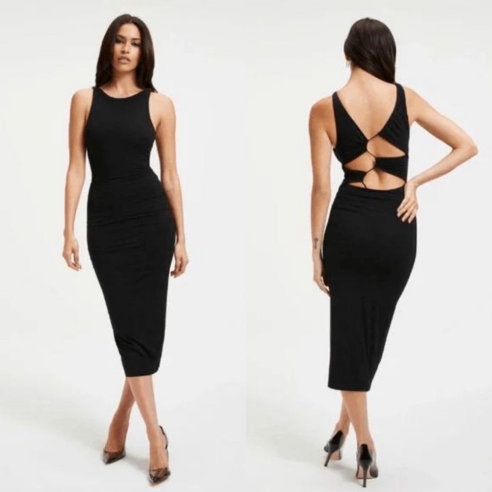 NWT Good American Good Touch Plunge Midi: Size S - Picture 1 of 4